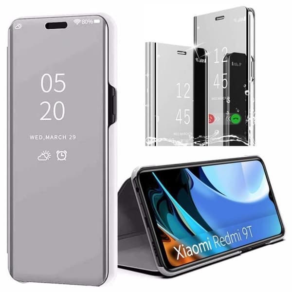 Skyddsskal - E.F.CONNECTION - Redmi 9T - Spegeleffekt - Hård - Silverfärgad silver