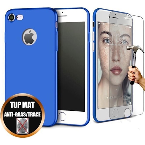 Fodral för iPhone 6S-6 - E.F.CONNECTION - Ultra Slim - Härdat glas - Stötresistent - Blå Blå