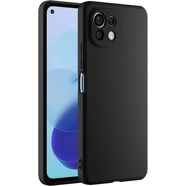 Skyddsskal - E.F.CONNECTION - för Xiaomi Mi 11 Lite - Mjuk silikon - Stötsäker - Tunn lätt svart Svart