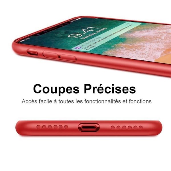 Beskyttelsesskal - E.F.CONNECTION - til iPhone X - Silikone Mat - Stødabsorberende - Ridsefrit - Rød Röd