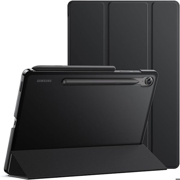 Skydd för Samsung Galaxy Tab S9 FE - E.F.CONNECTION - Stötsäker - PU-läder - Mikrofiber - Svart Svart