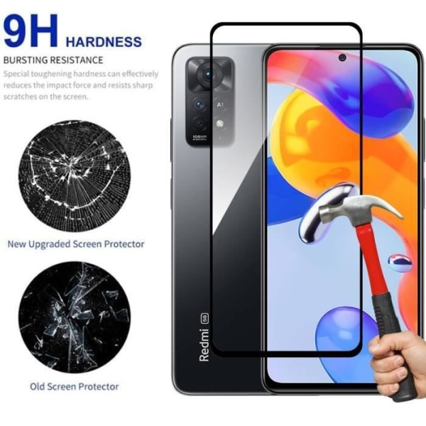 Set med 3 helhärdade glasögon för Xiaomi Redmi Note 11 Pro 4G-5G skyddsglas 9H Anti-Scratch