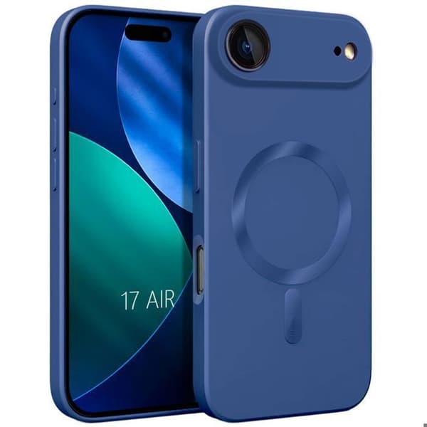 Telefonfodral - E.F.Connection - för iPhone Air - Silikon med Mörkblå Magnetisk Cirkel marinblå