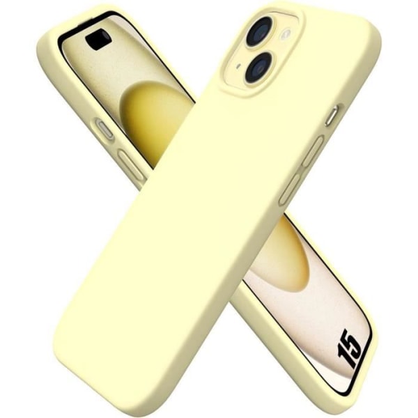 Silikonfodral till iPhone 15 Gul Matt Ultra Slim Mjukt skyddsfodral