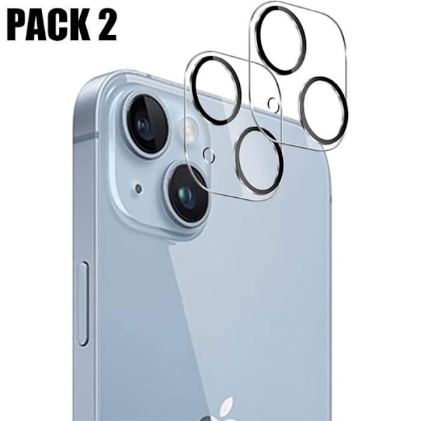 2 x härdat glas kameralinsskydd för iPhone 14 Plus (6,7") Transparent