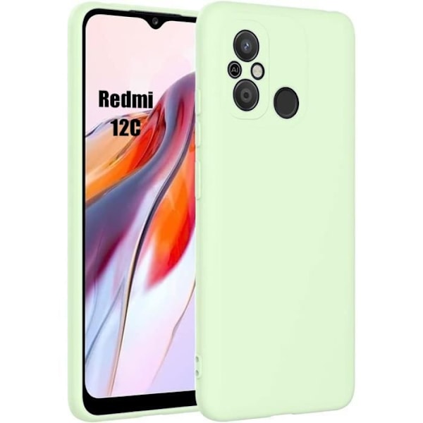 Fodral till Xiaomi Redmi 12C - Redmi 11A, flytande silikonskydd Matt effekt grön