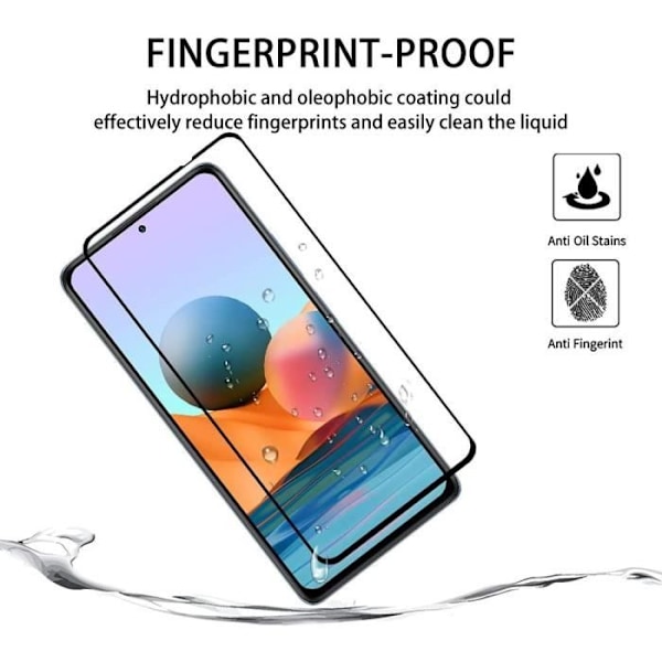 Skärmfilm - E.F.CONNECTION - Redmi Note 10 4G - Härdat glas - Högt motstånd - Anti-Trace Svart