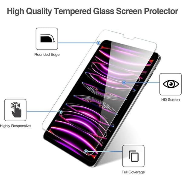 Härdat Glas - E.F.CONNECTION - för iPad Pro 12,9" - Hög Hårdhet - Lätt Installation - Transparent