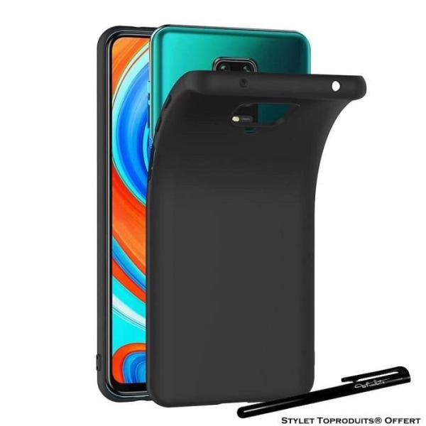 Blødt etui til Xiaomi Redmi note 9 ultra tynd sort silikone med stylus Toproduits®