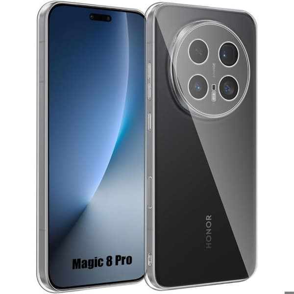 Skyddsfodral för Honor Magic 8 Pro, Transparent Silikon Stötsäker Repfria Slim Lätt Transparent