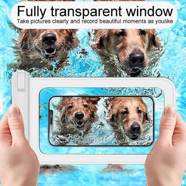 Förpackning med 2 vattentäta påsar för Xiaomi Redmi - E.F.CONNECTION - 6,8" - Simning Halvtransparent