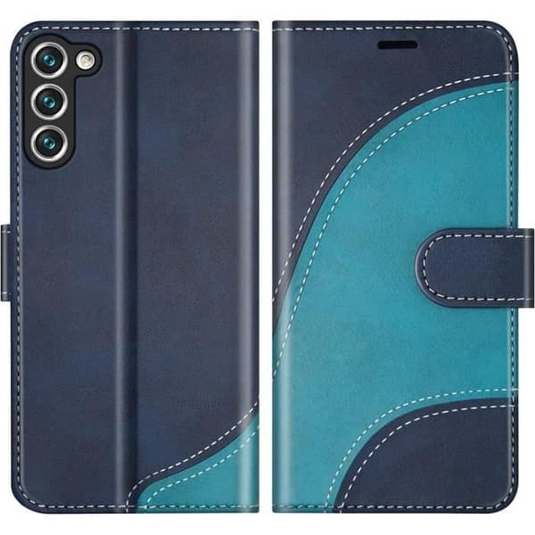 Coque - E.F.CONNECTION - För Xiaomi Redmi Note 13 Pro 4G - Elegant Syntetiskt Läder - 2 Härdade Glasar - PU Flik Blå