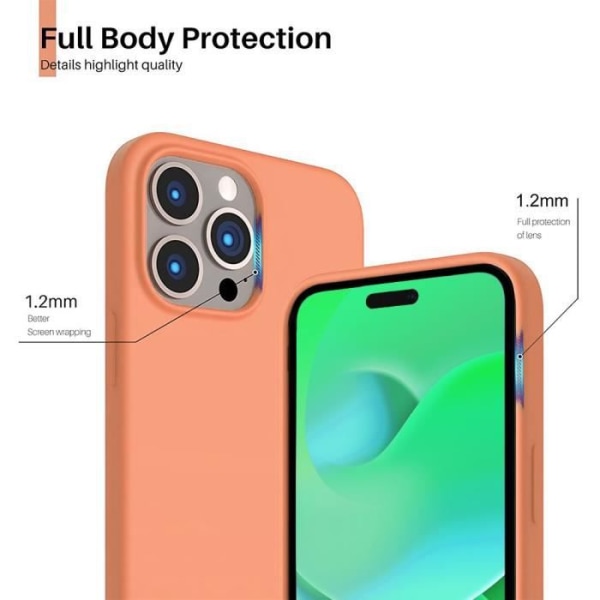 Cover til iPhone 14 Pro Max Silikone Orange og 2 hærdede briller beskyttelse Orange