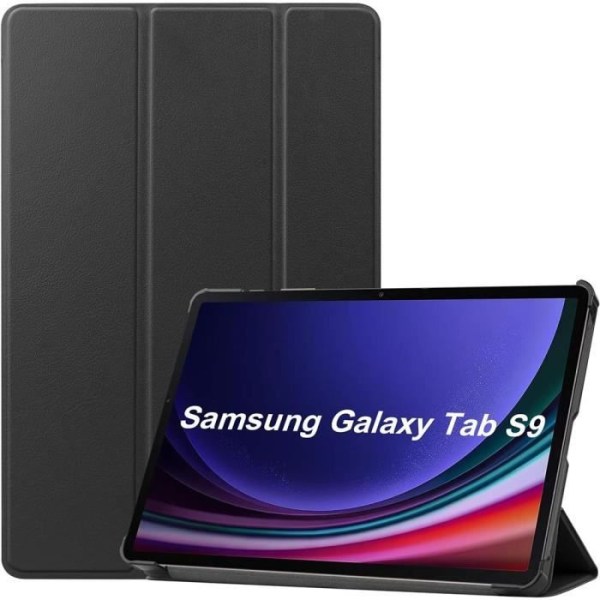 Etui til Samsung Galaxy Tab S9, stødsikkert beskyttelsesstativ Sleep-Wake - Sort Svart