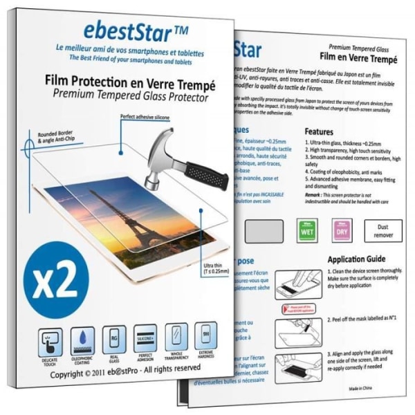 ebestStar - Kompatibel Pack x2 härdat glas Huawei MediaPad M5 Lite 10.1 Skärmskydd Skyddsglas Anti brott, Anti