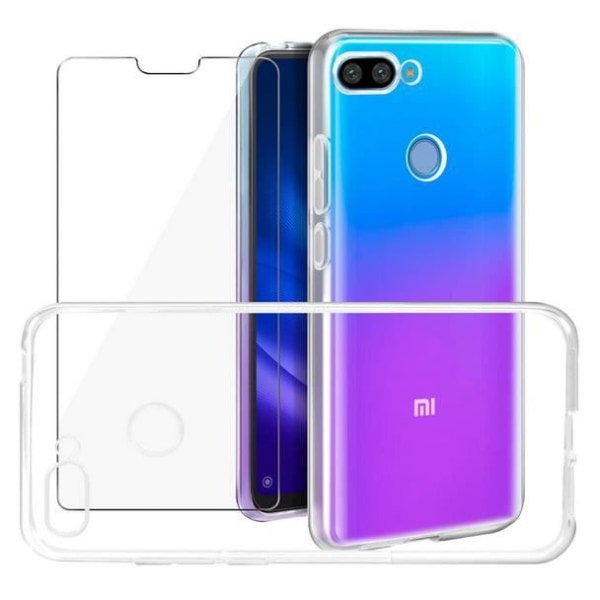 Etui til Xiaomi Mi 8 + Skærmbeskytter i hærdet glas, [Ultra Transparent Soft TPU Gel Silikone]