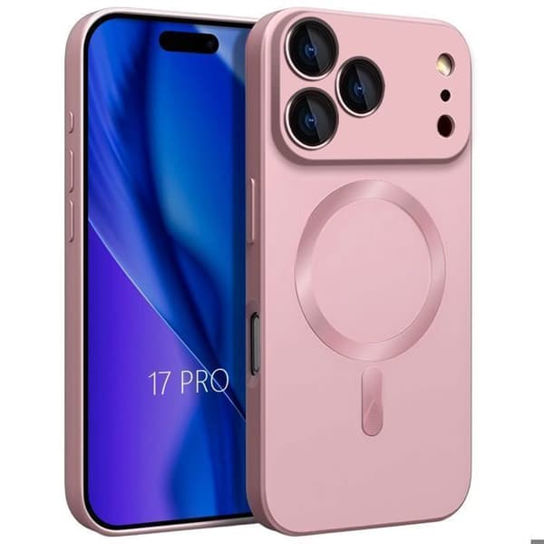 Skyddsfodral - E.F.Connection - för iPhone 17 Pro - Flytande Silikon - Magnetring - Rosa Rosa