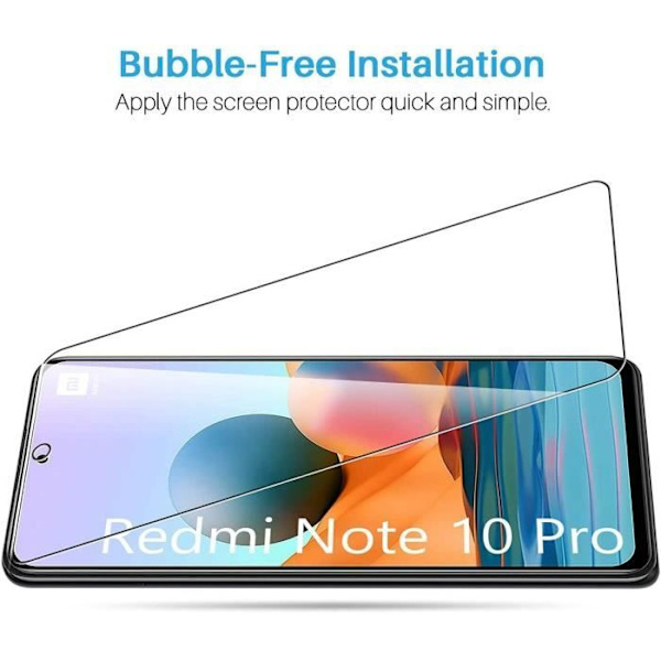 Skärmskydd och kamera - E.F.Connection - Redmi Note 10 Pro - Härdat glas - Hårdhet 9H - Pack om 2 Transparent