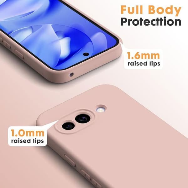 Skal för Google Pixel 10a, Skydd i Mjuk Silikon Lätt Rep- och Stötsäker Matt Rosa Ros