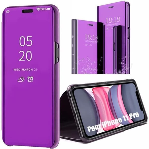 Skyddsskal - E.F.CONNECTION - Smart View - Lila - för iPhone 11 - Styv Lila