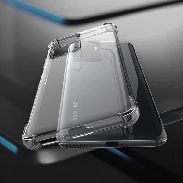 Silikonfodral och Tempererade Glas - E.F.CONNECTION - för Xiaomi 11T Pro - Flexibelt - Förstärkt Skydd - Stötsäker Transparent