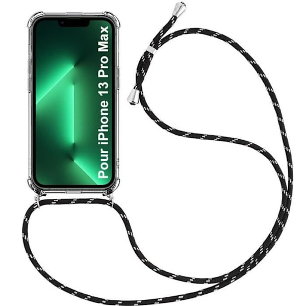 Skyddande skal - E.F.CONNECTION - iPhone 13 Pro Max - Flexibelt - Transparent-Svart - Repfria Transparent-svart