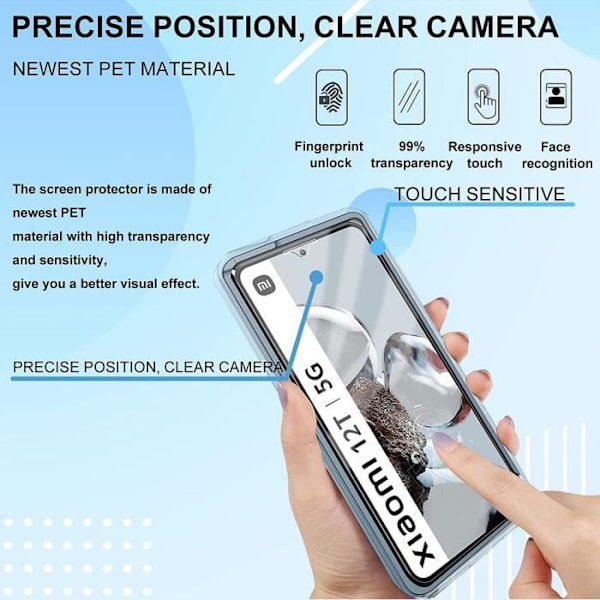 Skyddsfodral för Xiaomi 12T - 12T Pro - 360 Stötsäkert Transparent Heltäcke Transparent