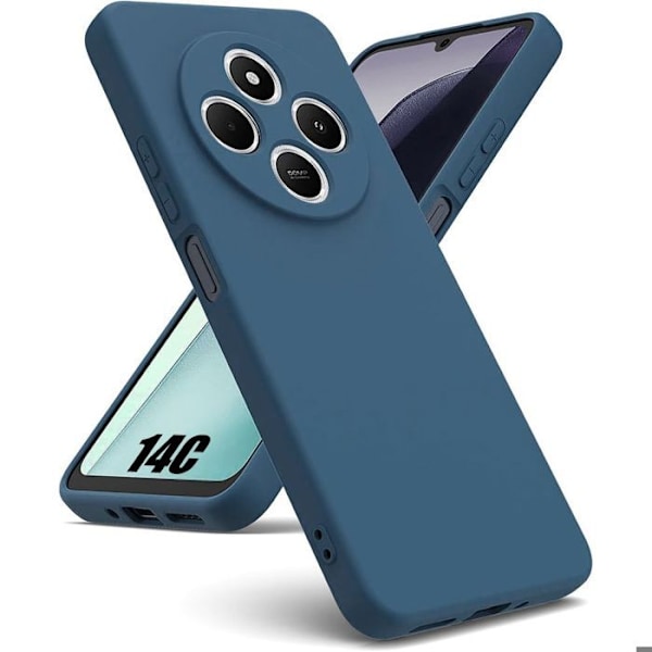 Coque för Xiaomi Redmi 14C - Flytande Silikon Mörkblå - E.F.Connection® marinblå