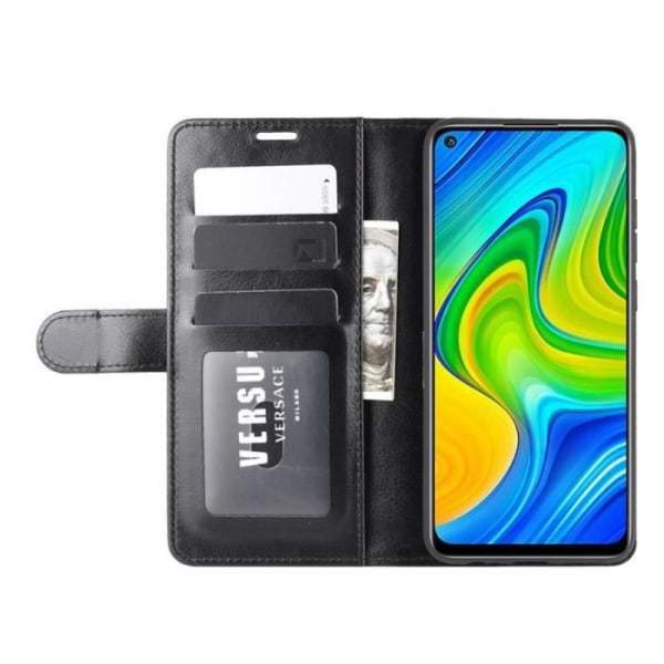 Xiaomi Redmi Note 9-fodral, svart kohud, mjuk silikonkortplats Snyggt lätt stötsäkert stativ sort