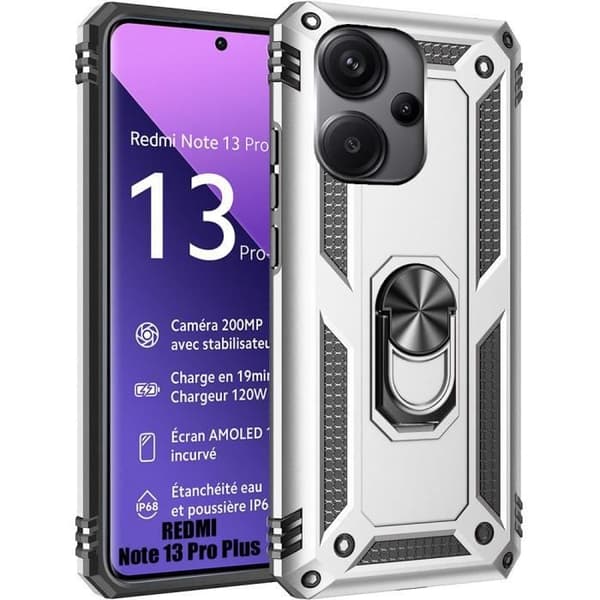 Fodral till Xiaomi Redmi Note 13 Pro+ 5G - Note 13 Pro Plus 5G - Förstärkt skydd Stötsäkert Anti-Scratch Silver