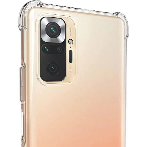 Paket med 2 Härdade glas + Skal för Redmi Note 10 Pro 5G (6,67") Reptålig TPU Förstärkta hörn Transparent