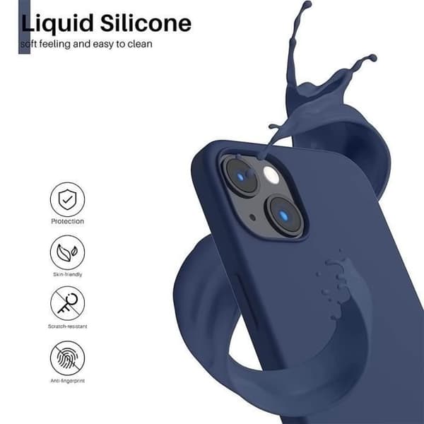 Skyddande skal - E.F.CONNECTION - för iPhone 15 - Ultra Slim - Silikon - Mörkblå marinblå