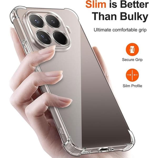 Skyddsfodral för Xiaomi 15T Pro, Stötsäker Silikon med Robust Snodd - Grå Grå, klar