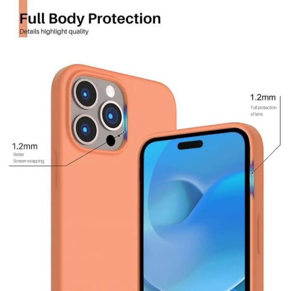 Silikonetui til iPhone 14 Pro, Ultra Slim Light Orange Orange