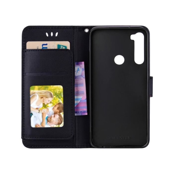 Cover Cover - Xiaomi - Redmi Note 8 - PU læder - Video Support - Kortholder - Sort Svart