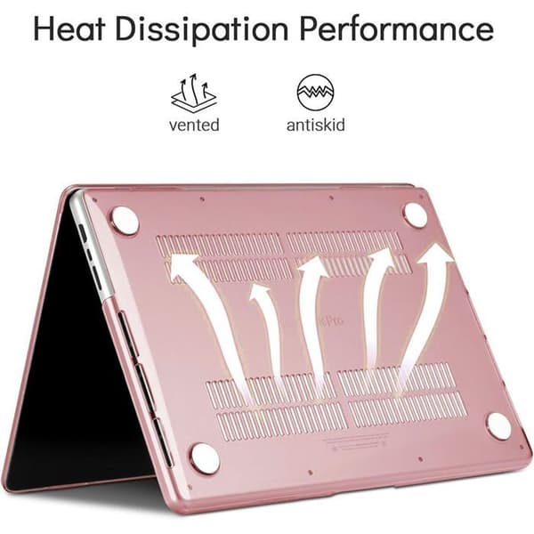 Skyddsskal för MacBook Pro 14" - M5 M4 M3 M2 M1 - Halkfri - Ventilationsöppningar - Rosa Ros