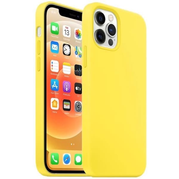 Skyddsskal - E.F.CONNECTION - för iPhone 12 Pro Max - Premium TPU - Stötabsorberande - Halkfri Gul
