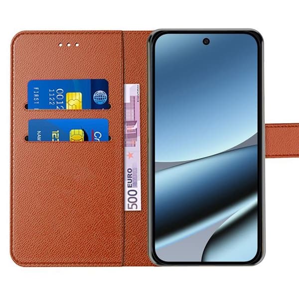 Skyddsskal - E.F.Connection - för Google Pixel 10 Pro XL - Brun Läderlook - 2 Härdat Glas kastanj