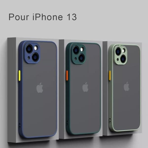 Coque - E.F.CONNECTION - för iPhone 13 - Silikon Mat - Mörkblå - Semi-rigid marinblå
