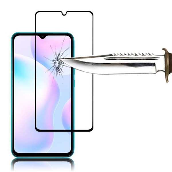 Til Xiaomi Redmi 9A 6,53": Parti - Pakke med 2 fuldfarveskærme af hærdet glas skærmbeskyttelsesfilm - SORT