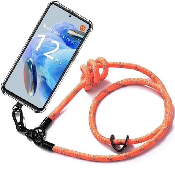 Coque Cordon - Xiaomi - Redmi Note 12 Pro 5G - Transparent - Stötabsorberande - Avtagbar Orange
