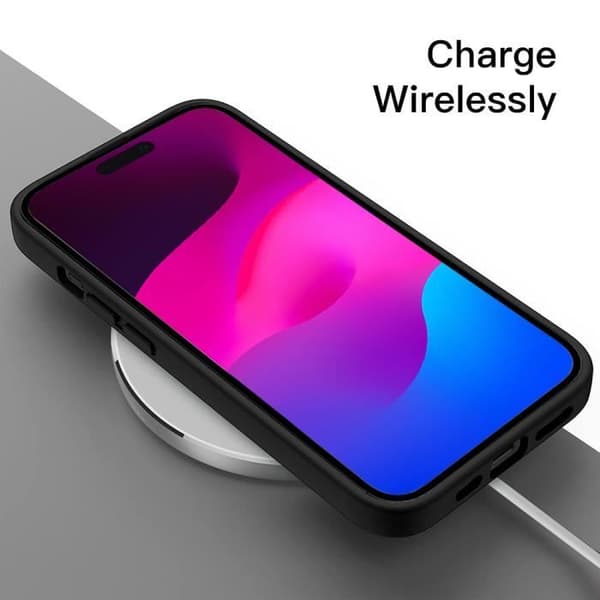 Coque - E.F.CONNECTION - för iPhone 15 Plus - Stötsäker - Ultrafin - 2 Härdat Glas Svart