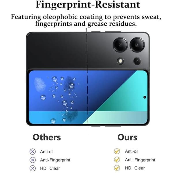 Skärmskydd för Xiaomi Redmi Note 13 - Härdat Glas - Pack om 3 - Stötsäker 9H Transparent