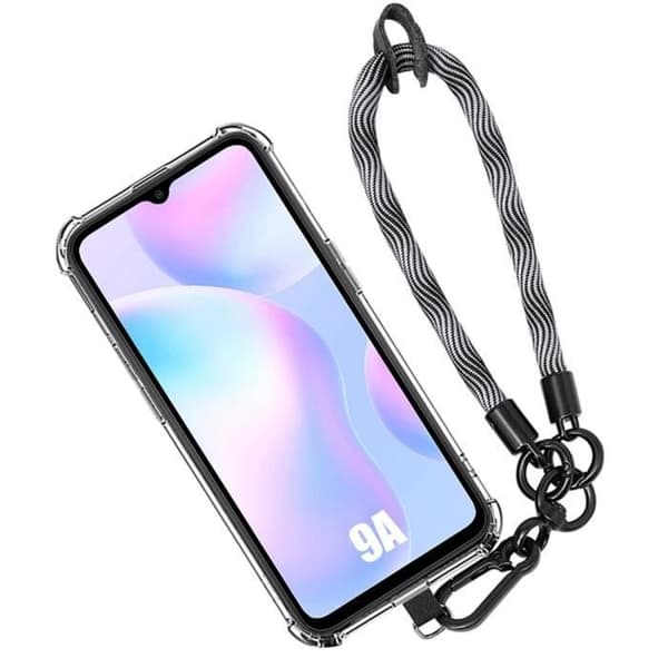 Skyddsfodral - Xiaomi - Redmi 9A - Mjukt - Robust rem - Grå silikon Grå