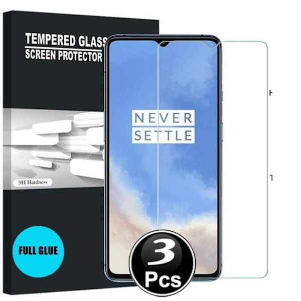 Skärmskydd i glas - OnePlus - 7T - Sprängsäkert härdat glas - Set om 3 - Reptålig