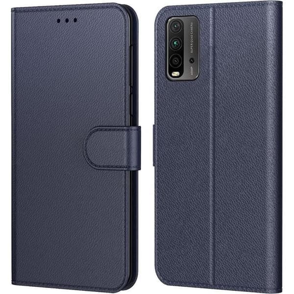 Skyddsfodral för Xiaomi Redmi 9T Blå Marin Flip Rep- och Stötsäker marinblå