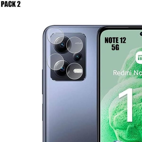 2 x linsskydd för Xiaomi Redmi Note 12 5G Anti-Scratch Härdat glas Transparent
