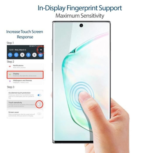 gard Skyddsfilm för Samsung Galaxy Note10+ Böjt skärmskydd som passar till Samsung Galaxy Note 10 Plus SM-N975F