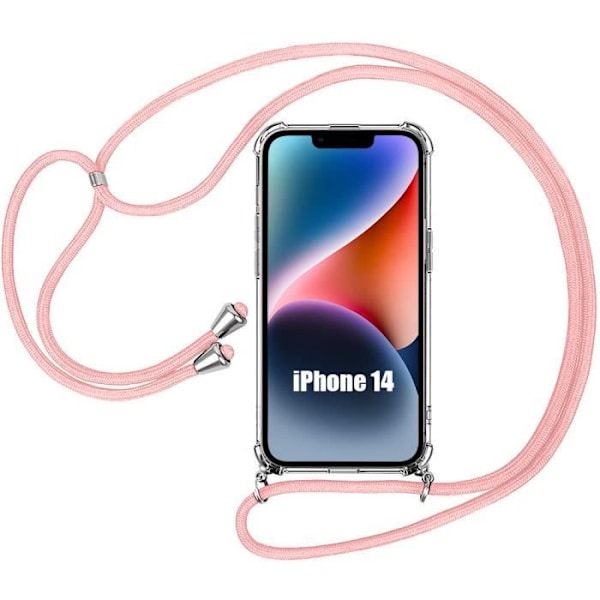 Skyddande skal - E.F.CONNECTION - för iPhone 14 - Silikon - Stötabsorberande - Transparent Rosa