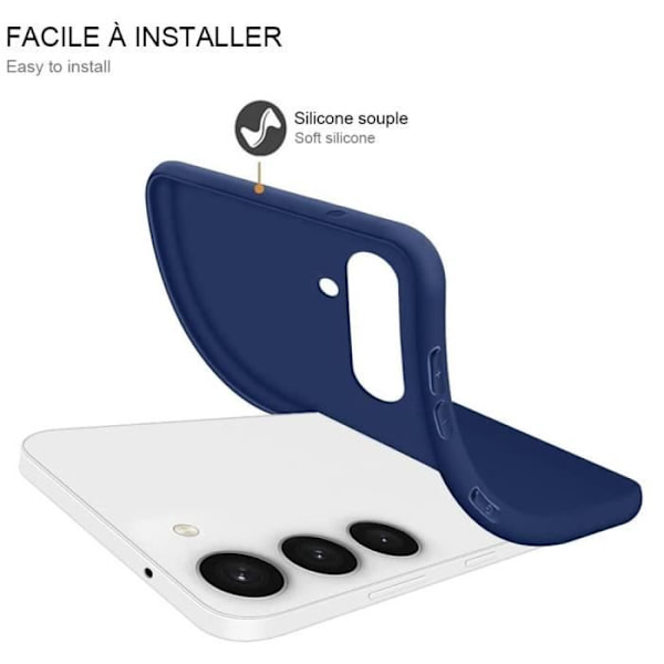 Fodral för Samsung Galaxy S23+ (S23 Plus), flytande silikon Stötsäkert Slim Protection Blå marinblå